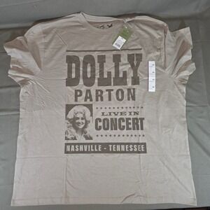 Dolly Parton Live In Concert Nashville Graphic T-Shirt XXL Brown Grey Mad Engine